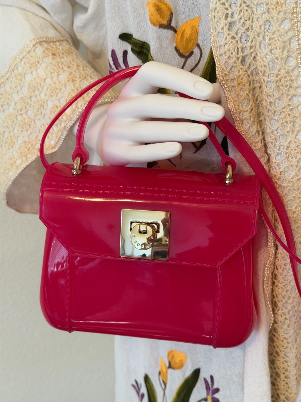 Furla Hot Pink Jelly Crossbody Bag EUC
With free Furla Bag Charm - Picture 2 of 16